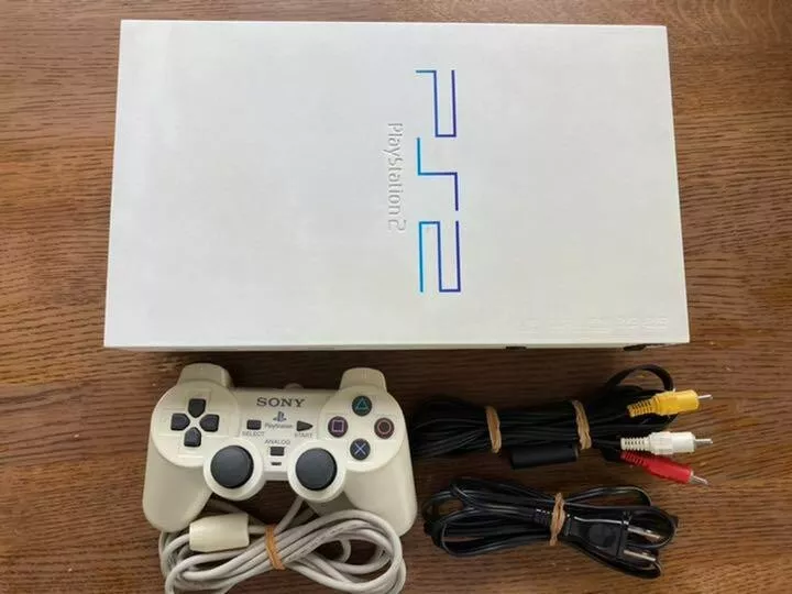 SONY PS2 PlayStation 2 SCPH-55000 White Console SET Japanese NTSC-J Japan F/S