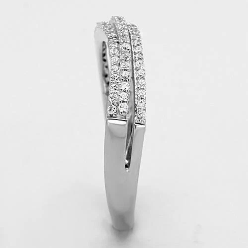 Anillo banda eternidad damas plata esterlina 3,6 mm pavé circonita brillante boda S173 Foto 4 de 4