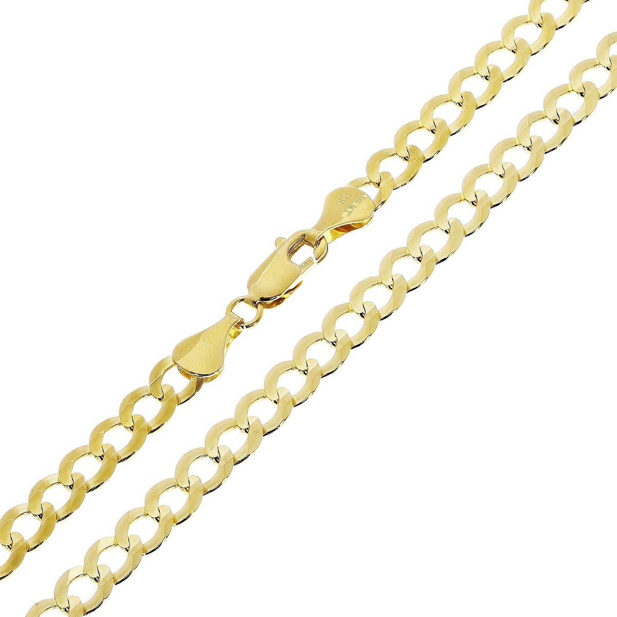Italian 14k Yellow Gold Curb Link Chain Necklace 20