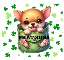 20oz Sublimation Tumbler Wrap Lucky Chihuahua Pocket Ready To Press Transfer