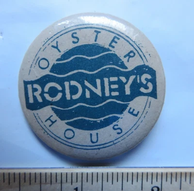 Rodneys Oyster House vtg Pinback Button Pin - Image 1 of 3