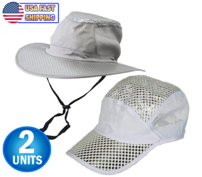 #ad 2 Polar Hydro Evaporative Cooling Hat UV Reflective Protection Bucket Solar Cap $10.95