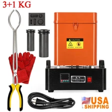 3+1KG Electric Metal Melting Furnace Kit with Digital Control and Crucibles 110V
