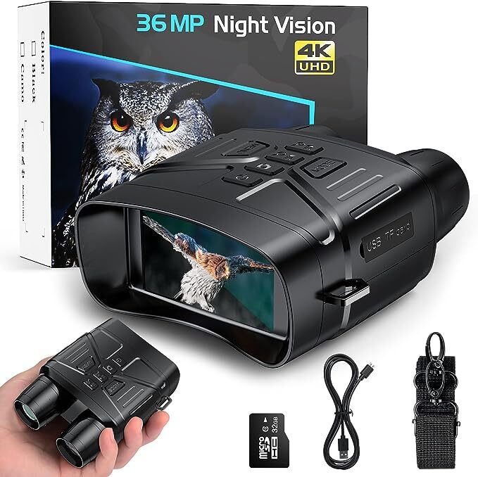 Очки ночного видения Anyork Night Vision 3054A для охоты с разрешением 4K в инфракрасном диапазоне Ночного видения - Черный