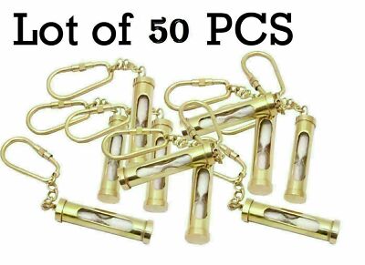 Vintage Brass Sand Timer Antique Maritime Hourglass Key Chain Gift Lot of 50 new