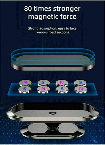 Universal Magnetic Car Mobile Phone Holder Dashboard Mount 360° Rotating - Picture 8 of 13