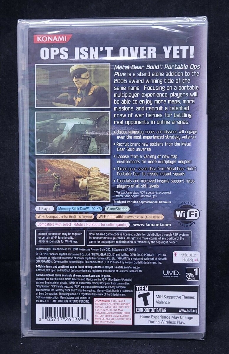 【新品未開封】L GEAR SOLID PORTABLE OPS Metal Gear Solid Portable Ops Plus (Sony PSP) BRAND NEW