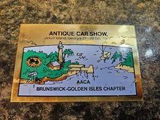 1977 AACA Car Show Jekyll Island GA Brunswick Chapt Metal Car Dash Plaque (114)