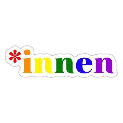 SPREADSHIRT *Innen Gendern Bunt Sticker 10 x 2,4 cm Vinyl-Aufkleber Langlebig wasserfest