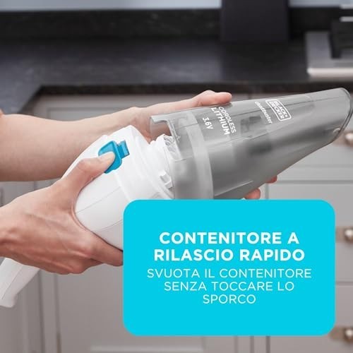 BLACK+DECKER dustbuster 3.6V Aspirapolvere Portatile Senza Fili, NVC115JL-QW foto 5