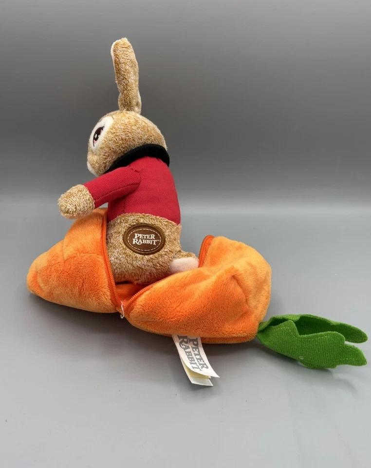 Dan Dee Peter Rabbit Plush 7 Inch Carrot Zipper 2022 Stuffed Animal Toy - Image 2 of 4