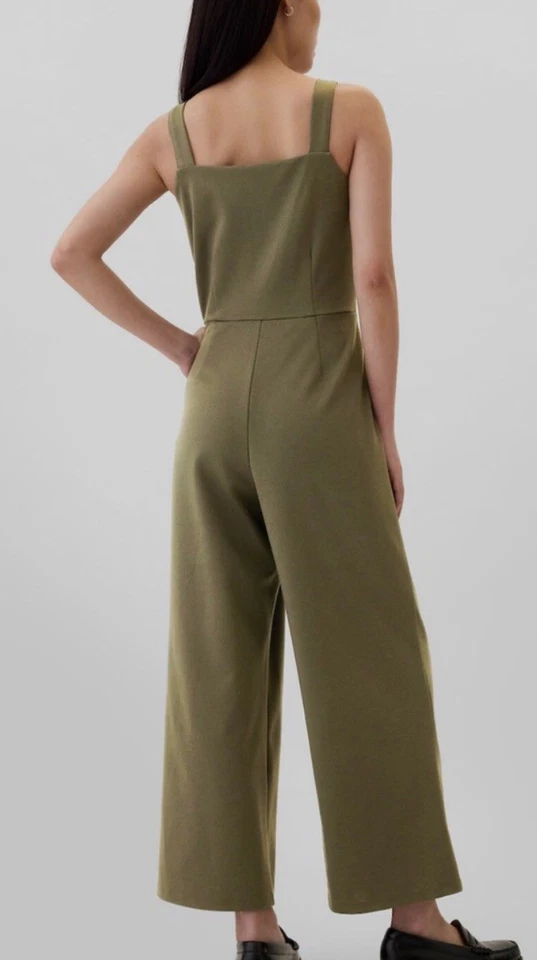 NUEVO CON ETIQUETAS GAP Mono Para Mujer Verde Oliva Talla Pequeña Pierna Ancha Mameluco Sin Mangas NUEVO Foto 3 de 4
