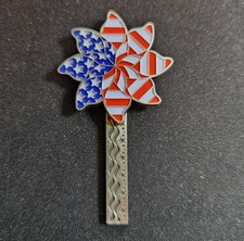 Patriotic Pinwheel Geocoin - Activated  Adoptable - TB2C63H