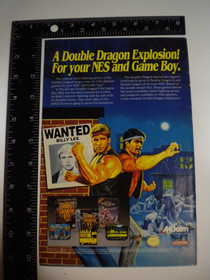 Vintage 1991 Double Dragon II III Nintendo GameBoy NES Print Ad Advertisement