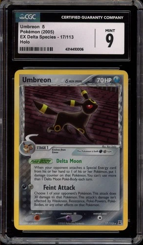 Pokemon Umbreon EX Delta Species Holo Rare #17 CGC 9 Mint