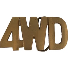 Brass 4 Wheeling X Off-Road Truck Jeep Mudding 4wd Four 70s Vintage Belt Buckle