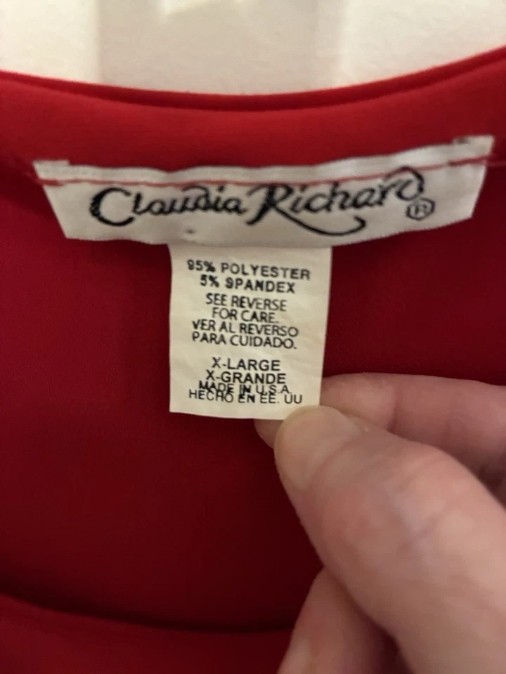 Blusa Claudia Richard Rojo Profundo Volantes En Capas Sin Mangas - Talla XL Foto 3 de 4