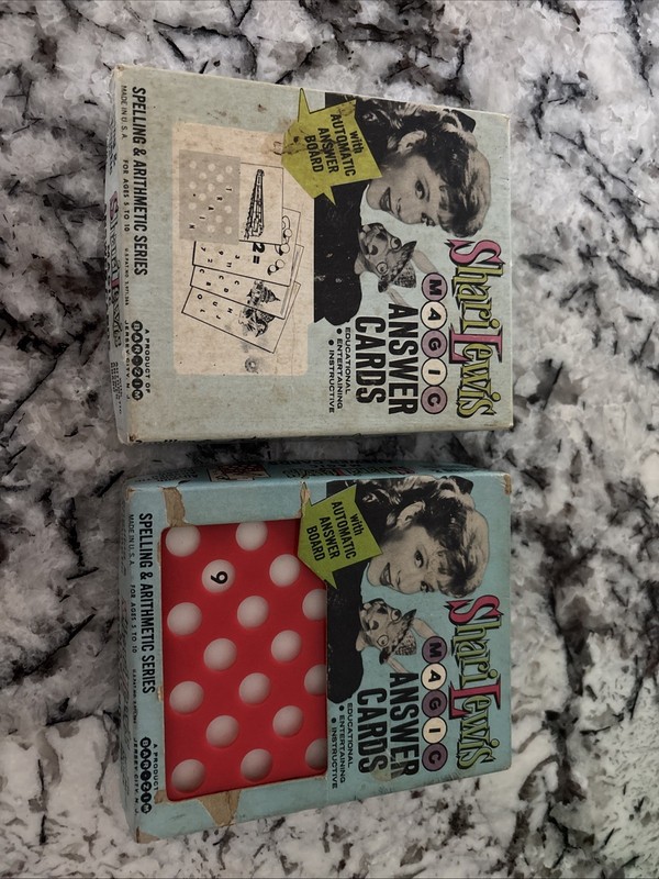 2- VINTAGE 1960s SHARI LEWIS MAGIC ANSWER CARD GAMES IN BOX. (one Answer Board)