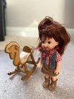 Vintage Barbie Kelly Chelsie Doll On Rocking Horse Mattel 1994