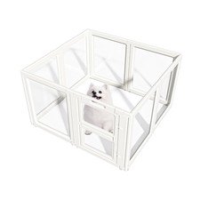 Clear Acrylic Dog Playpen Indoor,Transparent Dog Pen,Easy to Assemble and Cle...
