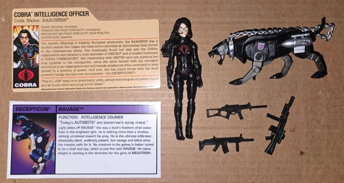 GI Joe Baroness & Ravage Transformers Complete Figure SDCC 2013 Cobra Crossover