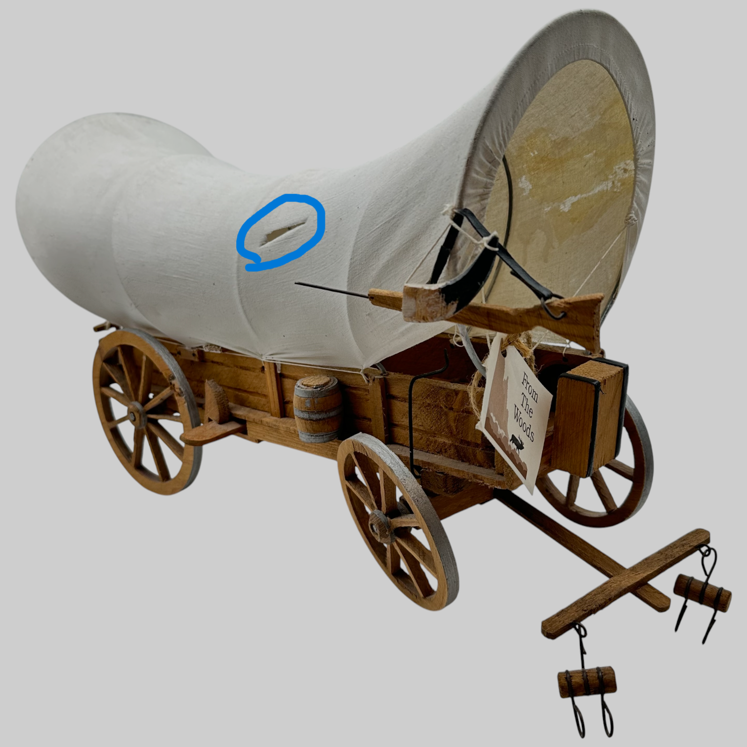 Vintage Conestoga Folk Art Wooden Western Covered Wagon 12x19x8 See All ...