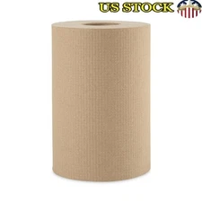 Hardwound Commercial Paper Towels 1-Ply 8" x 350 ft 12 Rolls Natural Absorbent
