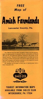 1973  Amish Farmlands  Map  Lancaster County  Pennsylvania   Brochure