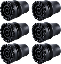 6-Pack Rubber Cane Tips 7/8 Inch Heavy Duty Walking Cane Tips, Non-Slip Crutches