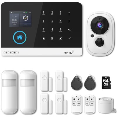 Home Security System, Home Security Camera System 13-Piece Kit Motion Detecti...