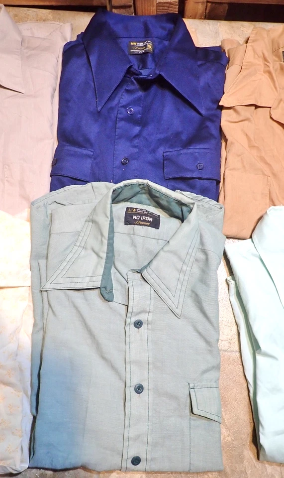 Lote De 10 Camisas Disco Mixtas Vintage Cuello Punta Daga Años 60 70 Rockabilly Foto 4 de 4