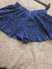 Jack Wills Women  s Skort UK 12 US 8 Blue Pleated Mini Shorts with Inner Lining