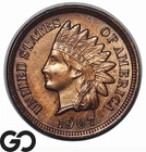 1907 Indian Head Cent Penny, Lustrous Near Gem BU++ RB
