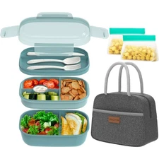 ® Bento Lunch Box for Adults, Kids, Men, and Women – Includes Stackable Lunch...