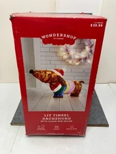WONDERSHOP CHRISTMAS LIT TINSEL LIGHTED DACHSHUND NOS 2016