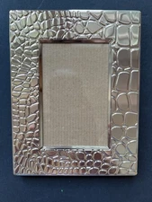 Argento SC by Sicura Crocodile Picture Frame Silver Plated Portofino 4”x6” Photo