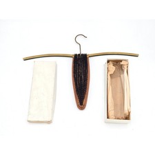 Vintage Folding Clothes Hanger Brush Set with Original Box