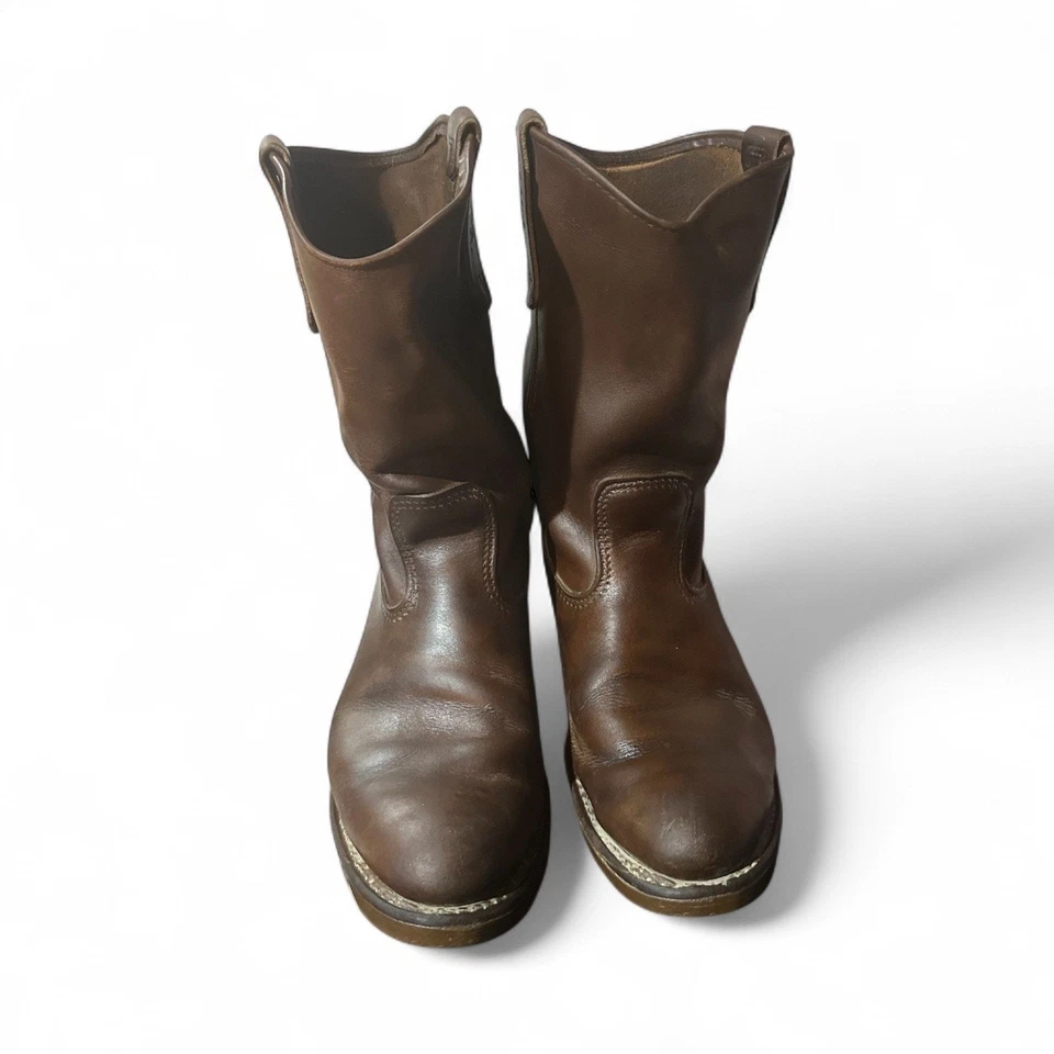 VTG Red Wing 1155 Pecos Leather Work Boots Heritage Nail Seat Soft Toe USA 10 C - Image 4 of 4