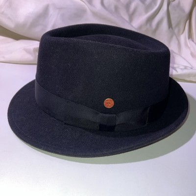 Mayser Black Fidora Hat Troy Size 57 Designed In Germany Made In Slovakia
