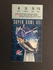 MARK BAVARO AUTOGRAPHED SUPER BOWL XXI  GAME TICKET W/ INSCRIPTION  JSA