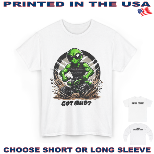 Maglietta Digirods Green Alien Creature ATV 4 Wheeler Trail Rider Got Mud cartone animato - Foto 1 di 6