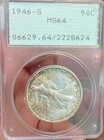 1946-S Walking Liberty Silver Half Dollar 50c PCGS MS 64 Rattler Luster & Color