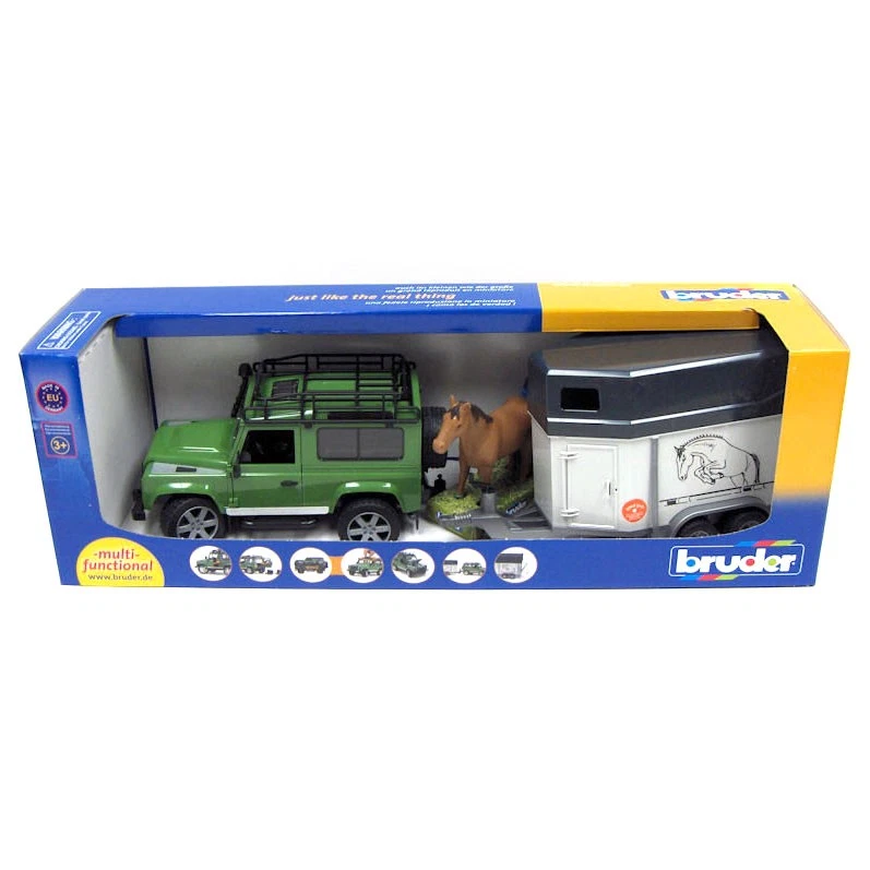 Land Rover Defender SUV With Horse Trailer And Horse By Bruder 2592 - Image 2 of 4
