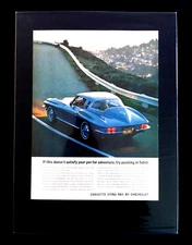 *READY to DISPLAY*print 1965 Chevrolet Corvette Sting Ray Coupe 327/396/427 ad c