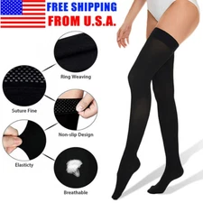 Thigh High Medical Compression Socks Anti-Embolism Stockings with Close Toe