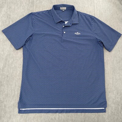 Peter Millar Adult XL Blue Polo All Over Print Palma Ceia Golf Club Logo Mens