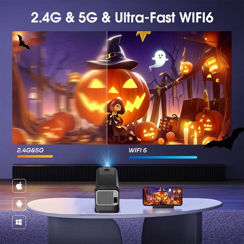 Mini Projector 1920*1080P 4K WiFi Bluetooth Projector Short Throw Home Theater - Picture 7 of 21