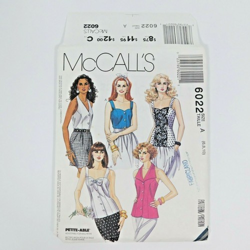 McCalls 6022 Misses Top Sewing Pattern Size 6-10 UNCUT OOP Princess Button Up - Picture 4 of 4