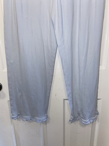 Victoria's Secret Vintage Sleepwear Pajama Set Blue w/ Rose Collar Size: Large - Picture 14 of 15