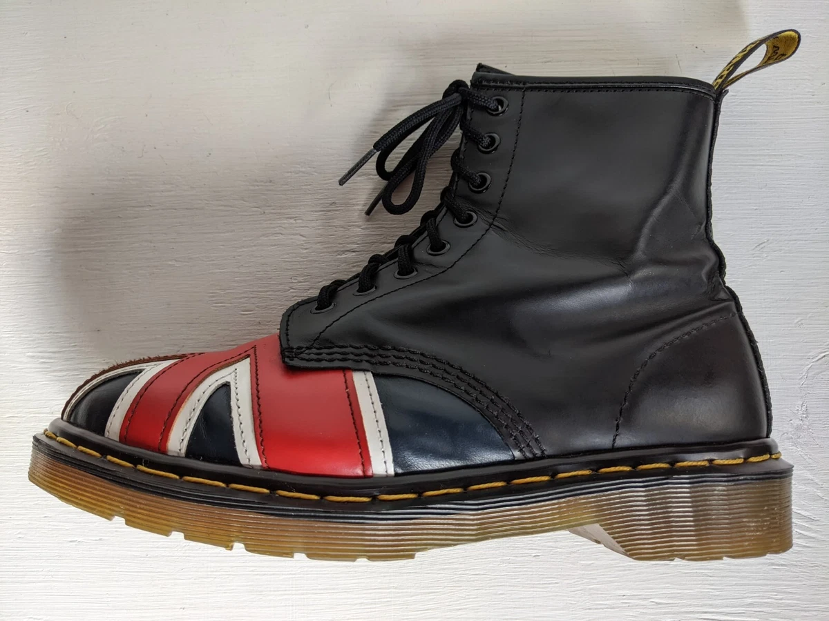 7 DR. MARTENS UNION JACK LEATHER BOOTS 7UK MADE IN ENGLAND VINTAGE